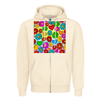 Sandshell Pride lgbtq flowers and hearts seamless pattern Zipper Hoodie - BundleAndBundleShop
