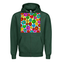 Sports Green Pride lgbtq flowers and hearts seamless pattern Zipper Hoodie - BundleAndBundleShop