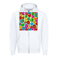 White Pride lgbtq flowers and hearts seamless pattern Zipper Hoodie - BundleAndBundleShop
