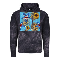 Cloud Black american star and sunflower seamless  pattern Vintage Hoodie - BundleAndBundleShop