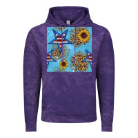 Cloud Purple american star and sunflower seamless  pattern Vintage Hoodie - BundleAndBundleShop