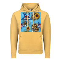 Vintage Mustard american star and sunflower seamless  pattern Vintage Hoodie - BundleAndBundleShop