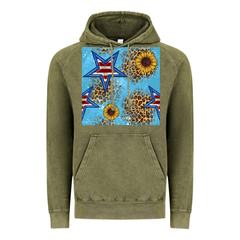 American Star And Sunflower Seamless  Pattern Vintage Hoodie by BundleAndBundleShop | Teevron