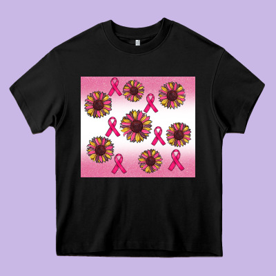 Breast Cancer Awareness Sunflower Heavy Core Tee Designed By Ranaportraitstore