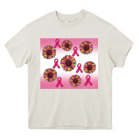 Cream breast cancer awareness sunflower Heavy Core Tee - RanaPortraitStore
