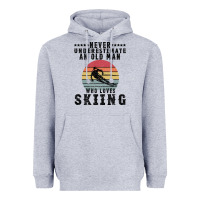 Heather Grey Never Underestimate An Old Man Who Loves Skiing Heavyweight Hoodie - Bettercallsaul