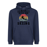 Navy Never Underestimate An Old Man Who Loves Skiing Heavyweight Hoodie - Bettercallsaul
