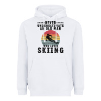 White Never Underestimate An Old Man Who Loves Skiing Heavyweight Hoodie - Bettercallsaul