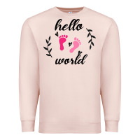 Pale Pink Hello world Premium Sweatshirt - Bettercallsaul
