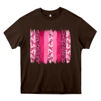 Chocolate Brown breast aweraness brushstrokes Heavy Core Tee - RanaPortraitStore