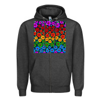 Charcoal Heather Pride lgbtq flowers seamless pattern Zipper Hoodie - BundleAndBundleShop