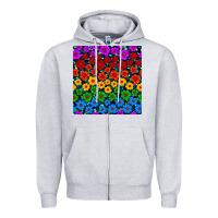 Heather Grey Pride lgbtq flowers seamless pattern Zipper Hoodie - BundleAndBundleShop
