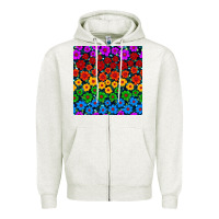 Oatmeal Heather Pride lgbtq flowers seamless pattern Zipper Hoodie - BundleAndBundleShop