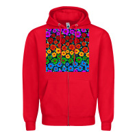 Red Pride lgbtq flowers seamless pattern Zipper Hoodie - BundleAndBundleShop