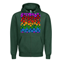 Sports Green Pride lgbtq flowers seamless pattern Zipper Hoodie - BundleAndBundleShop