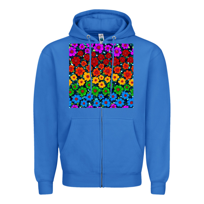 Pride Lgbtq Flowers Seamless Pattern Zipper Hoodie by BundleAndBundleShop | Teevron