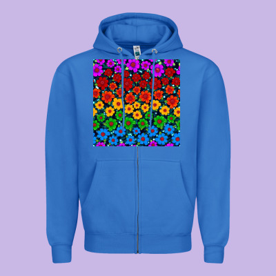 Pride Lgbtq Flowers Seamless Pattern Zipper Hoodie Designed By Bundleandbundleshop