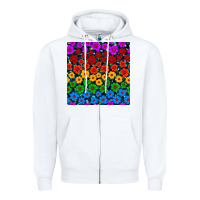 White Pride lgbtq flowers seamless pattern Zipper Hoodie - BundleAndBundleShop