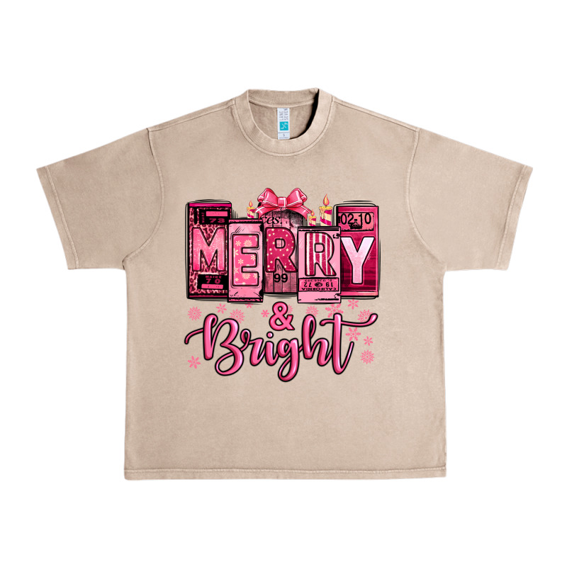 Merry And Bright Pink Christmas Urban Heavy Tee by Jasminsmagicworld | Teevron