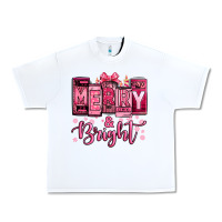 White merry and bright pink Christmas Urban Heavy Tee - Jasminsmagicworld