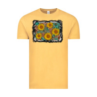 Vintage Mustard leather sunflower background Vintage Tee - AdoDesignShop