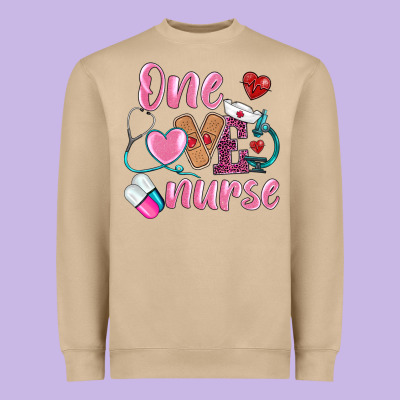 One Loved Nurse Heavyweight Sweatshirt Designed By Barkaloodesign
