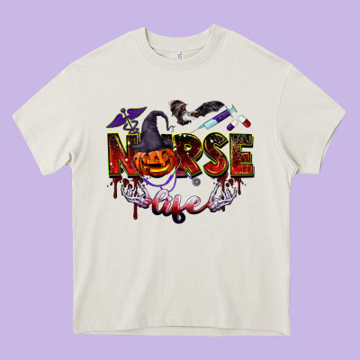 Halloween Nurse Life Heavy Core Tee Designed By Barkaloodesign
