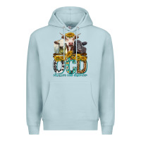 Blue Mist Obsessive Cow Disorder with Cows Premium Hoodie - texasbilliewilder