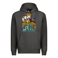 Charcoal Heather Obsessive Cow Disorder with Cows Premium Hoodie - texasbilliewilder