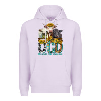 Lilac Obsessive Cow Disorder with Cows Premium Hoodie - texasbilliewilder