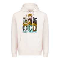 Pale Pink Obsessive Cow Disorder with Cows Premium Hoodie - texasbilliewilder