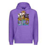 Purple Obsessive Cow Disorder with Cows Premium Hoodie - texasbilliewilder
