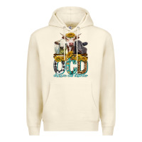 Sandshell Obsessive Cow Disorder with Cows Premium Hoodie - texasbilliewilder