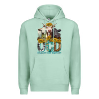 Seafoam Obsessive Cow Disorder with Cows Premium Hoodie - texasbilliewilder