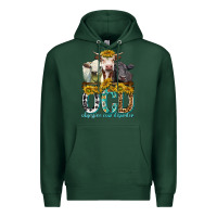 Sports Green Obsessive Cow Disorder with Cows Premium Hoodie - texasbilliewilder