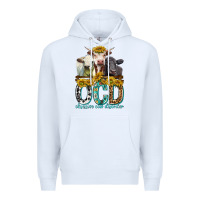 White Obsessive Cow Disorder with Cows Premium Hoodie - texasbilliewilder