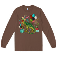 Chestnut party t rex Long Sleeve Tee - MaliasSmallBusiness