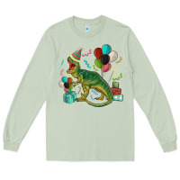 Matcha party t rex Long Sleeve Tee - MaliasSmallBusiness