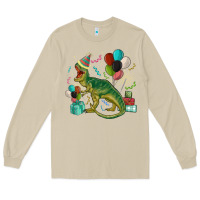 Mushroom party t rex Long Sleeve Tee - MaliasSmallBusiness