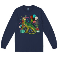 Navy party t rex Long Sleeve Tee - MaliasSmallBusiness