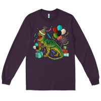 Plum party t rex Long Sleeve Tee - MaliasSmallBusiness
