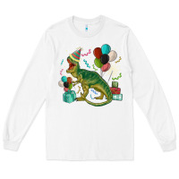 White party t rex Long Sleeve Tee - MaliasSmallBusiness