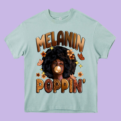 Melanin Poppin Heavy Core Tee Designed By Zillion Design Studio