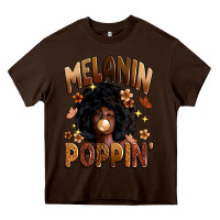 Chocolate Brown melanin poppin Heavy Core Tee - Zillion Design Studio