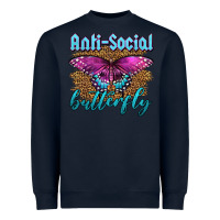 Navy Western Anti-Social Butterfly Heavyweight Sweatshirt - LillyAllenDesigns