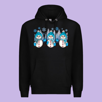 Snowman Winter Premium Hoodie Designed By Jahusdesignshop