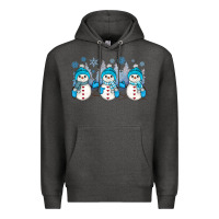 Charcoal Heather snowman winter Premium Hoodie - JahusDesignShop