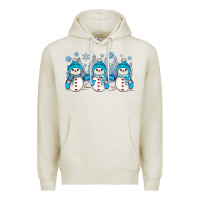 Oatmeal Heather snowman winter Premium Hoodie - JahusDesignShop