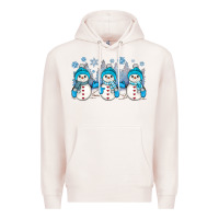 Pale Pink snowman winter Premium Hoodie - JahusDesignShop
