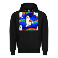 Black Pride lgbtq ghosts and heart with rainbow seamless Zipper Hoodie - BundleAndBundleShop